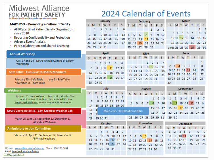 Calendar of Events - 2024